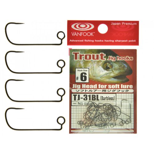 Vanfook TJ-31BL Barbless Trout Jig Hooks - 4 - 25db