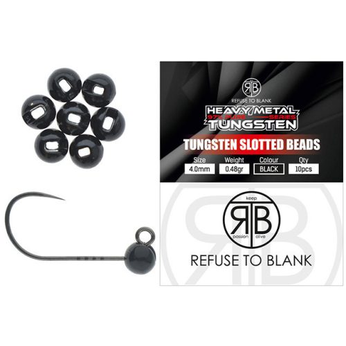 RTB Tungsten Slotted Beads - Black - 0,48gr - 10db