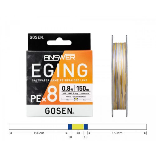 Gosen Answer Eging PE X8 - PE 0.8  - 150m - 0.148mm - White
