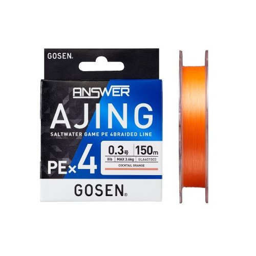 Gosen Answer Ajing PE X4 - PE 0.25 - 150m - 0.082mm - Cocktail Orange