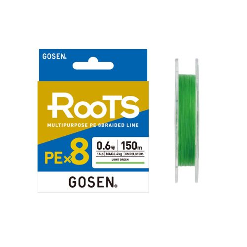 Gosen Roots PE X8 - PE 1.0 - 150m - 0.165mm - Light Green